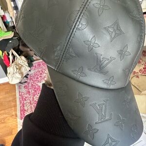 Louis Vuitton Black Embossed Monogram Cap
